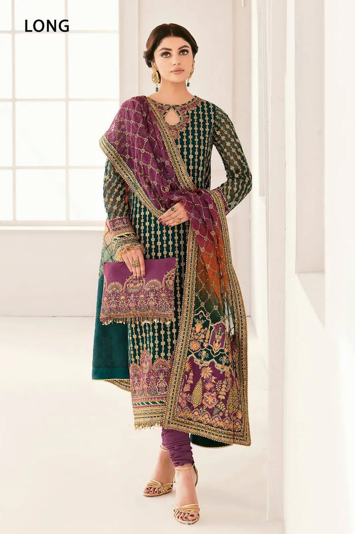 Embroidered Chiffon Heavy Suit 8476