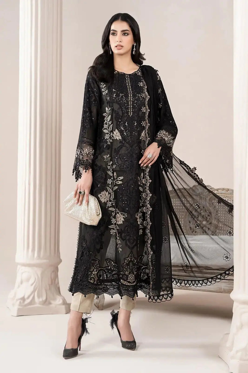 Embroidered Paper Cotton Suit 8495