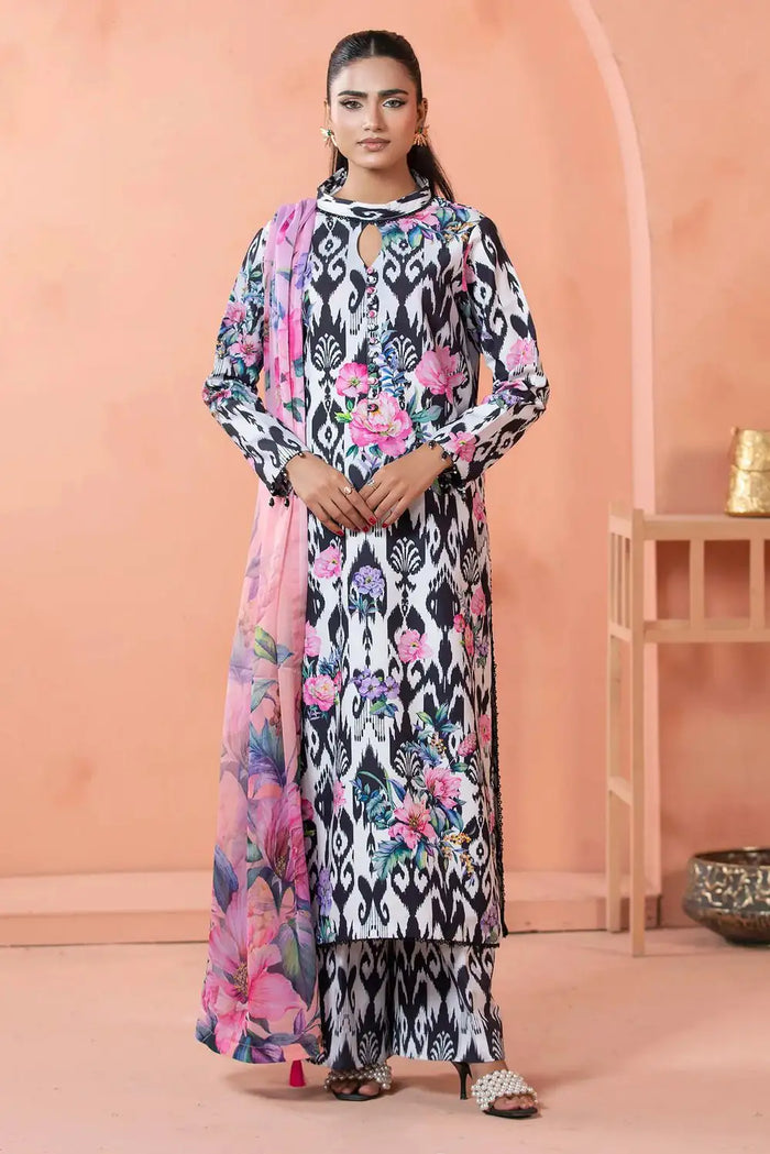Lawn Suit Black & White 8464
