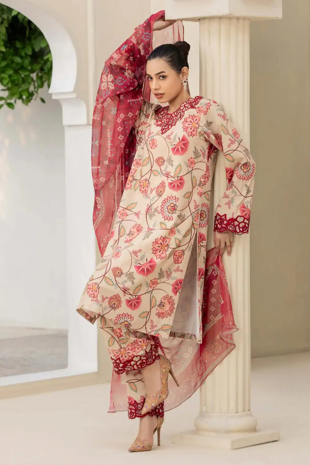 Lawn Suit Pink 8454