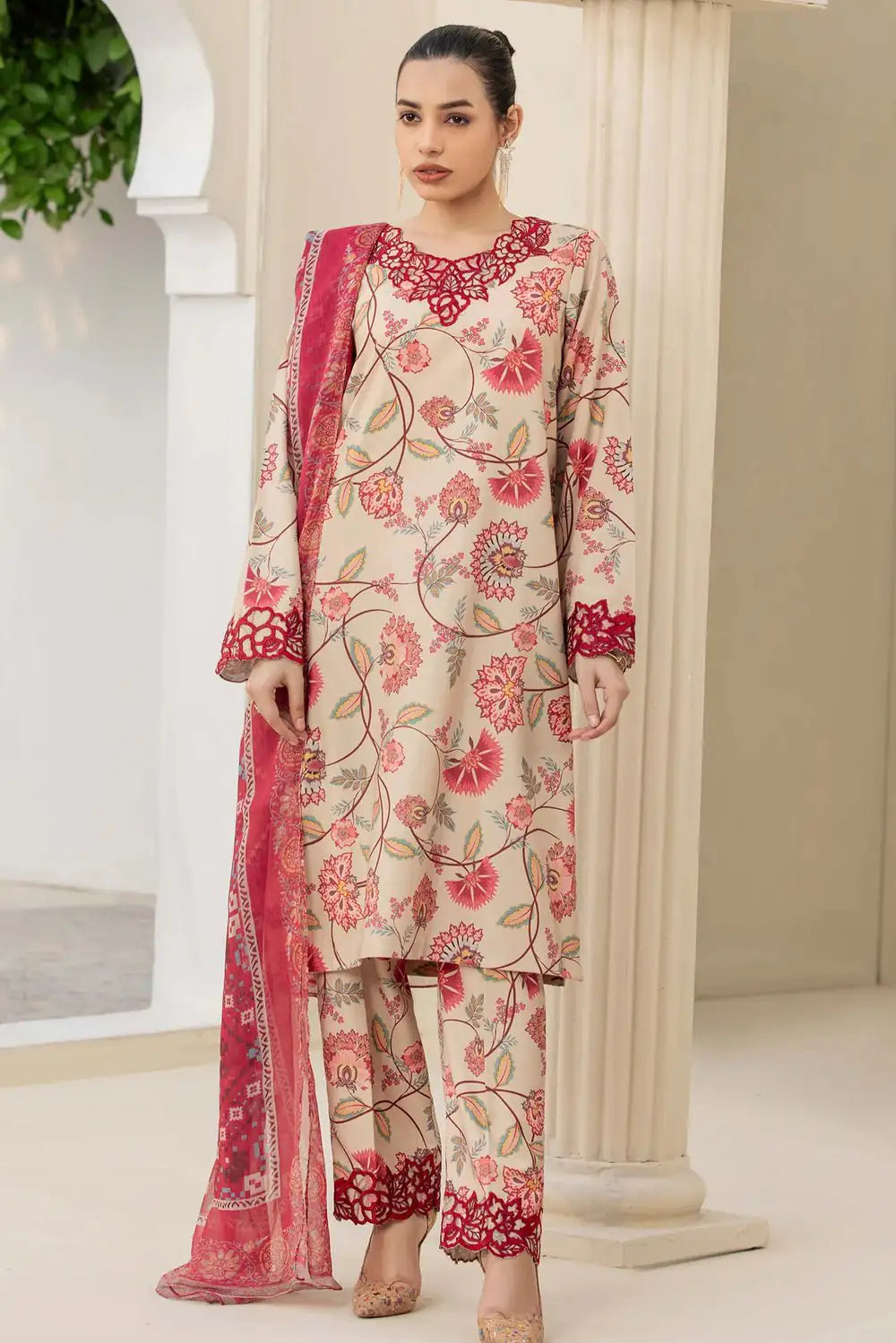 Lawn Suit Pink 8454