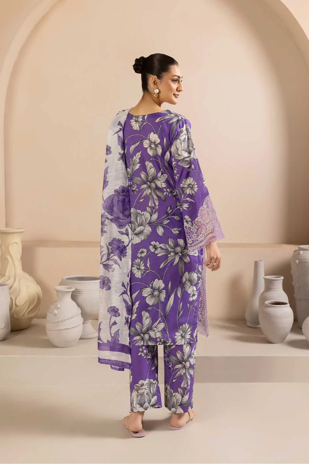 Lawn Suit Purple 8447
