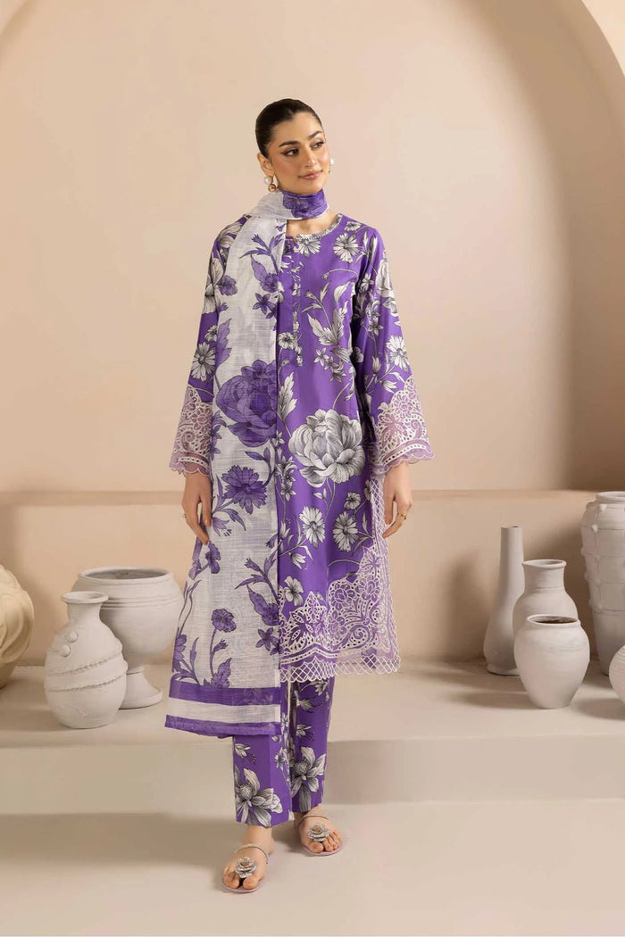 Lawn Suit Purple 8447