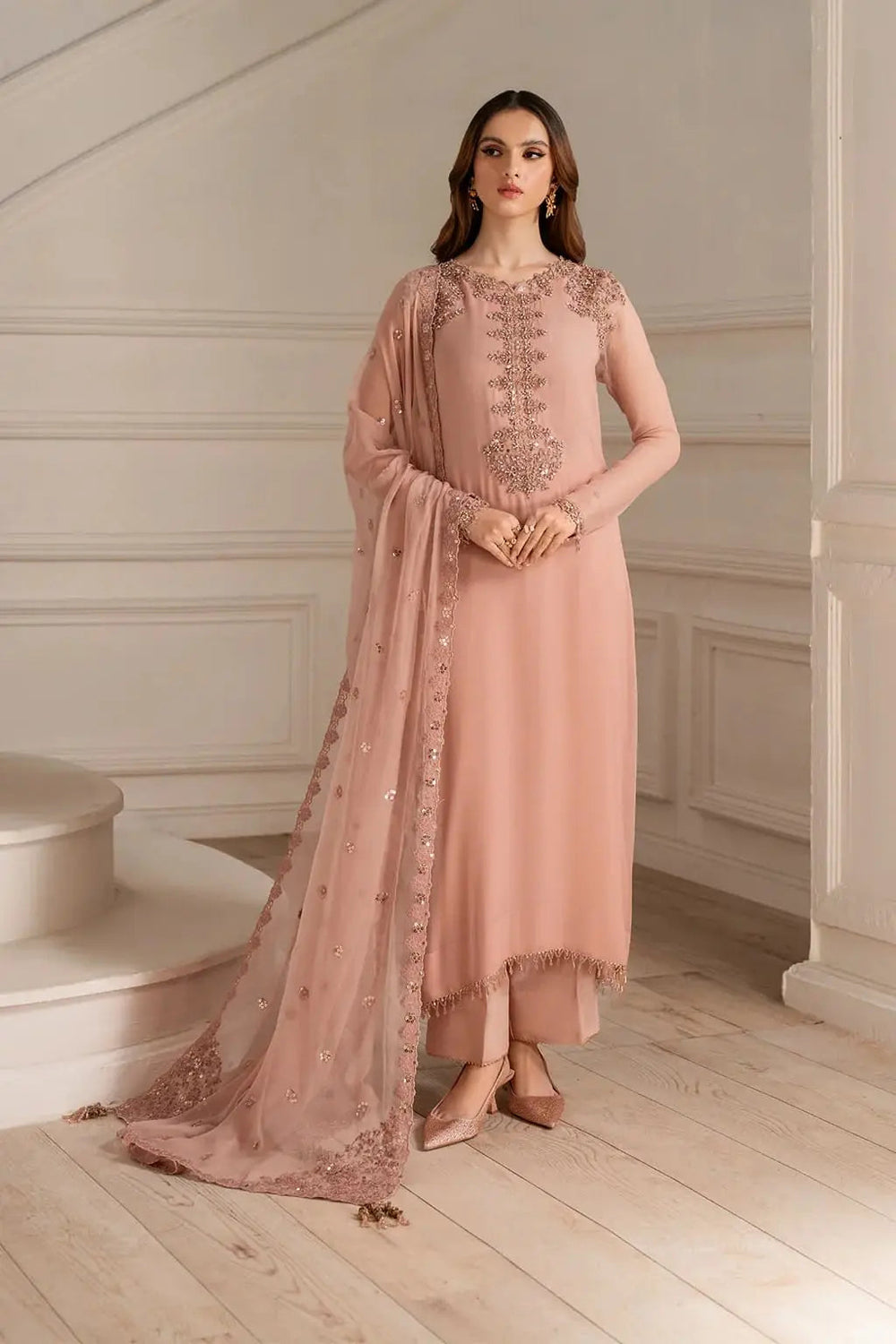 Chiffon Embroidery Suit 8515