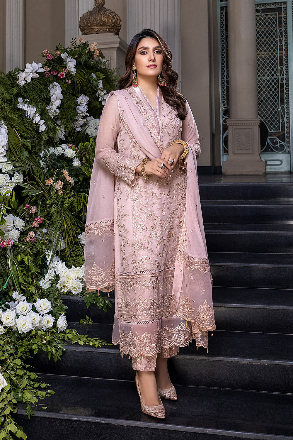 Chiffon embroidered luxury Suit 8587