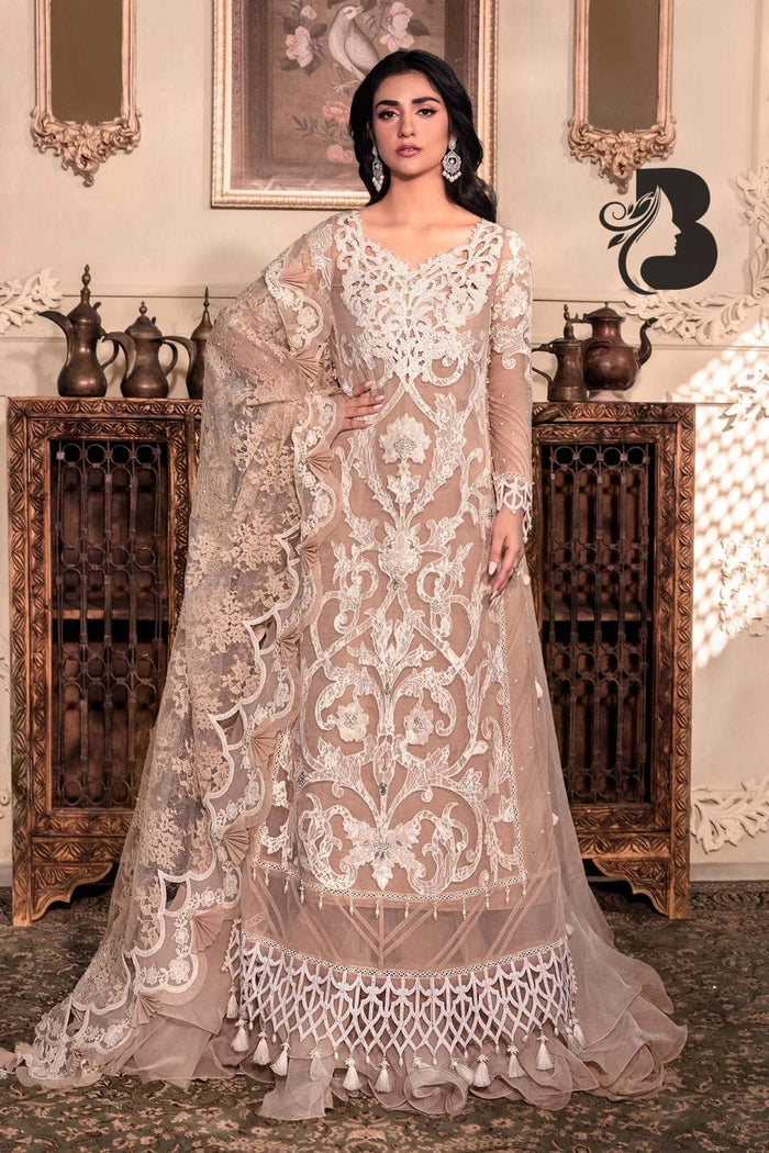 Elegant Organza Embroidered Suit 8536