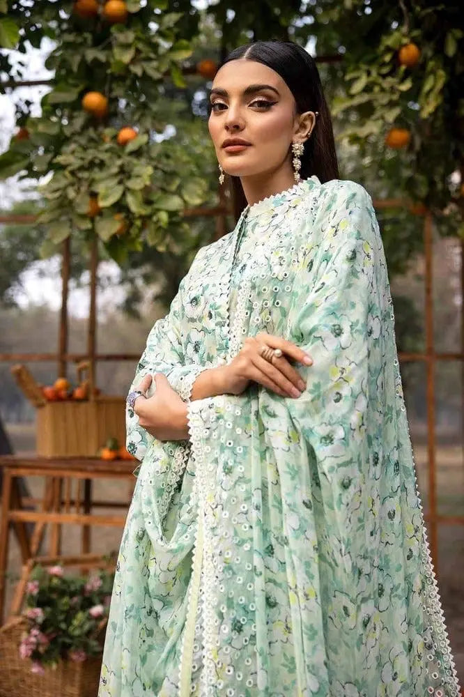 Mix Fabric Lawn Suit 8539