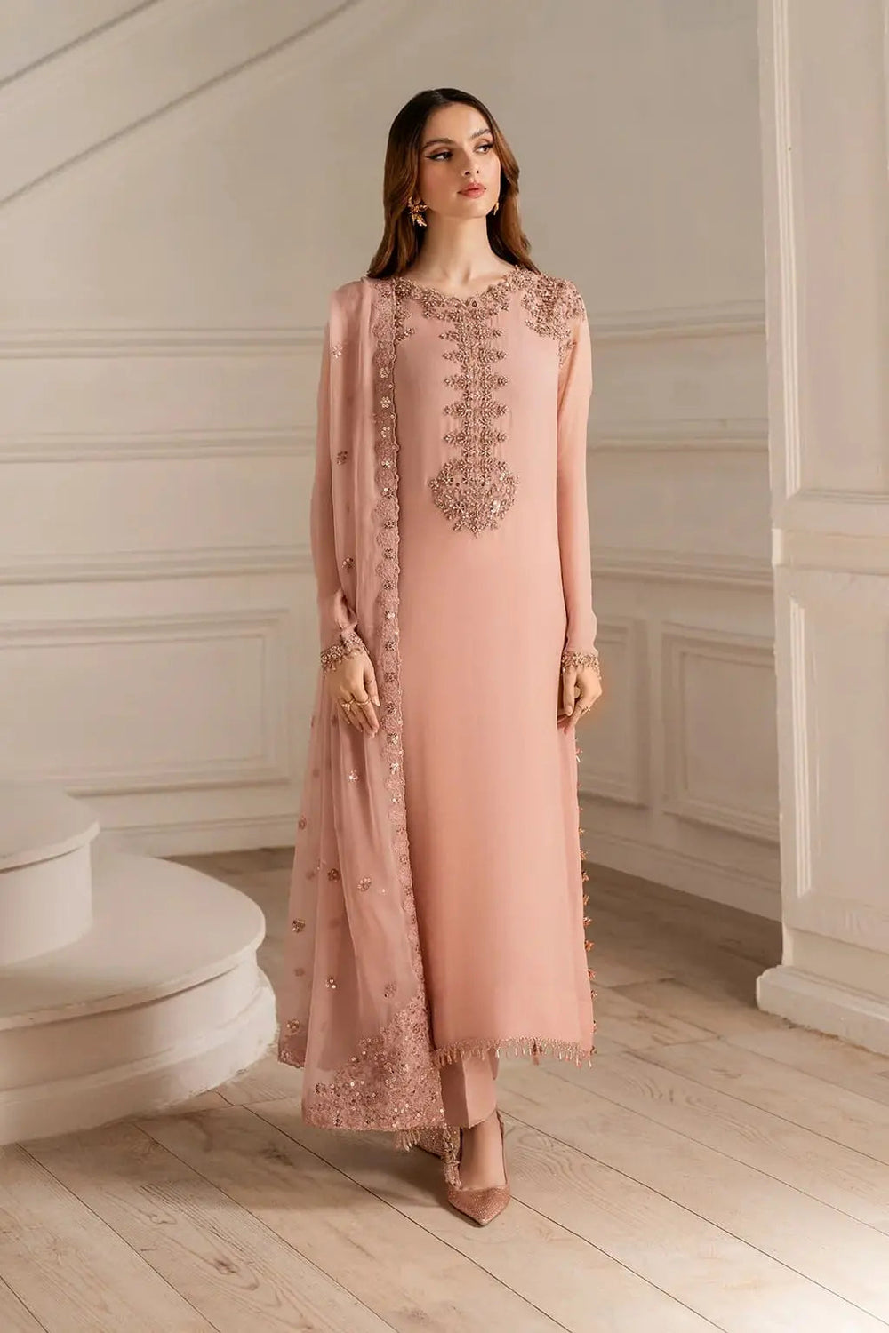Chiffon Embroidery Suit 8515
