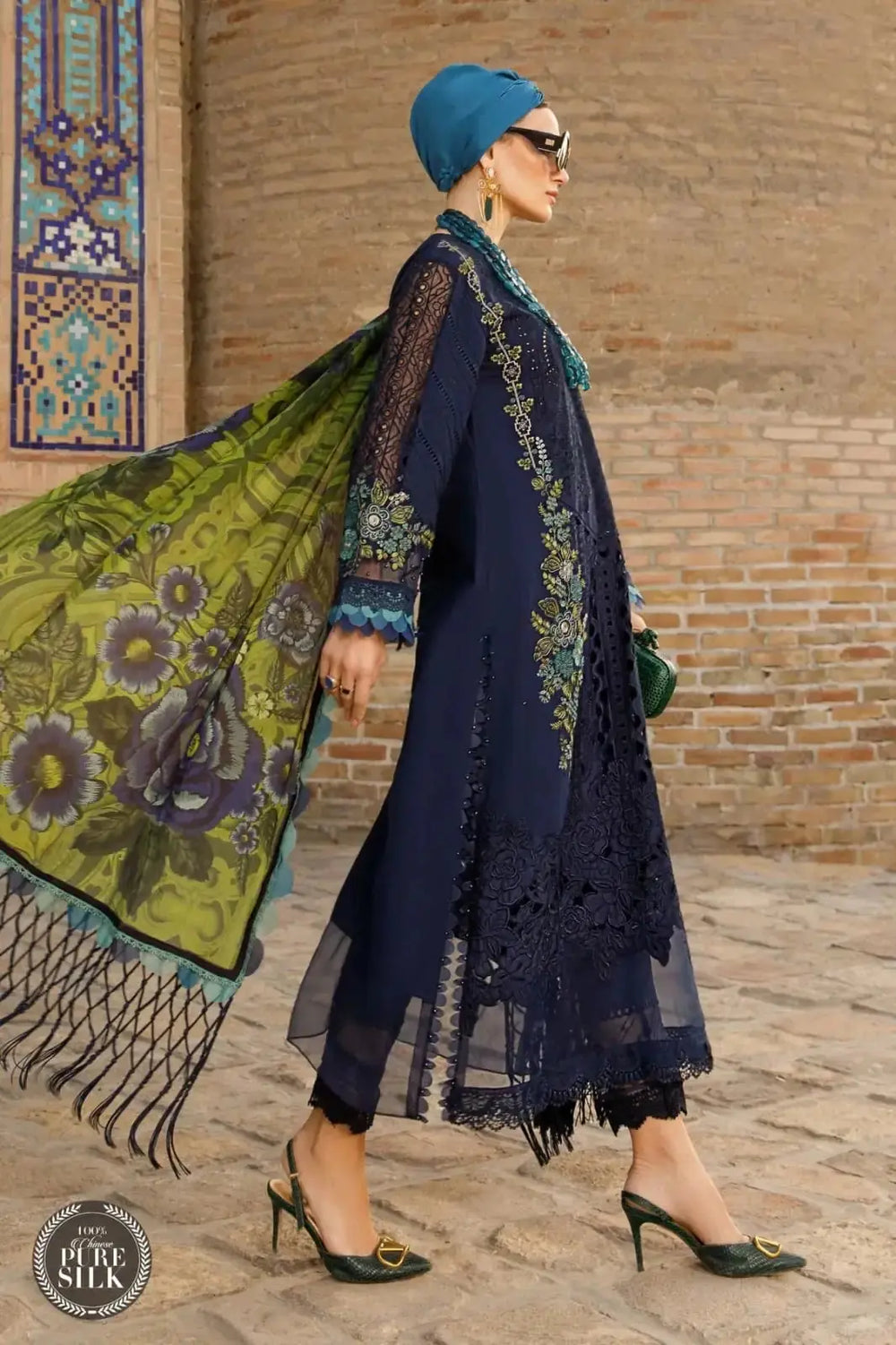 Unstitched Chikankari Embroidered Suit 8493