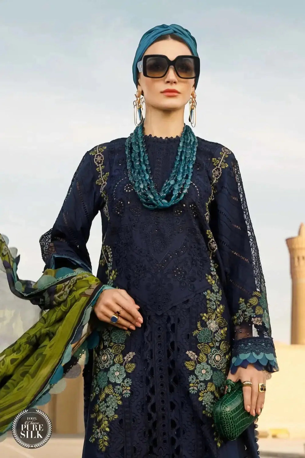 Unstitched Chikankari Embroidered Suit 8493