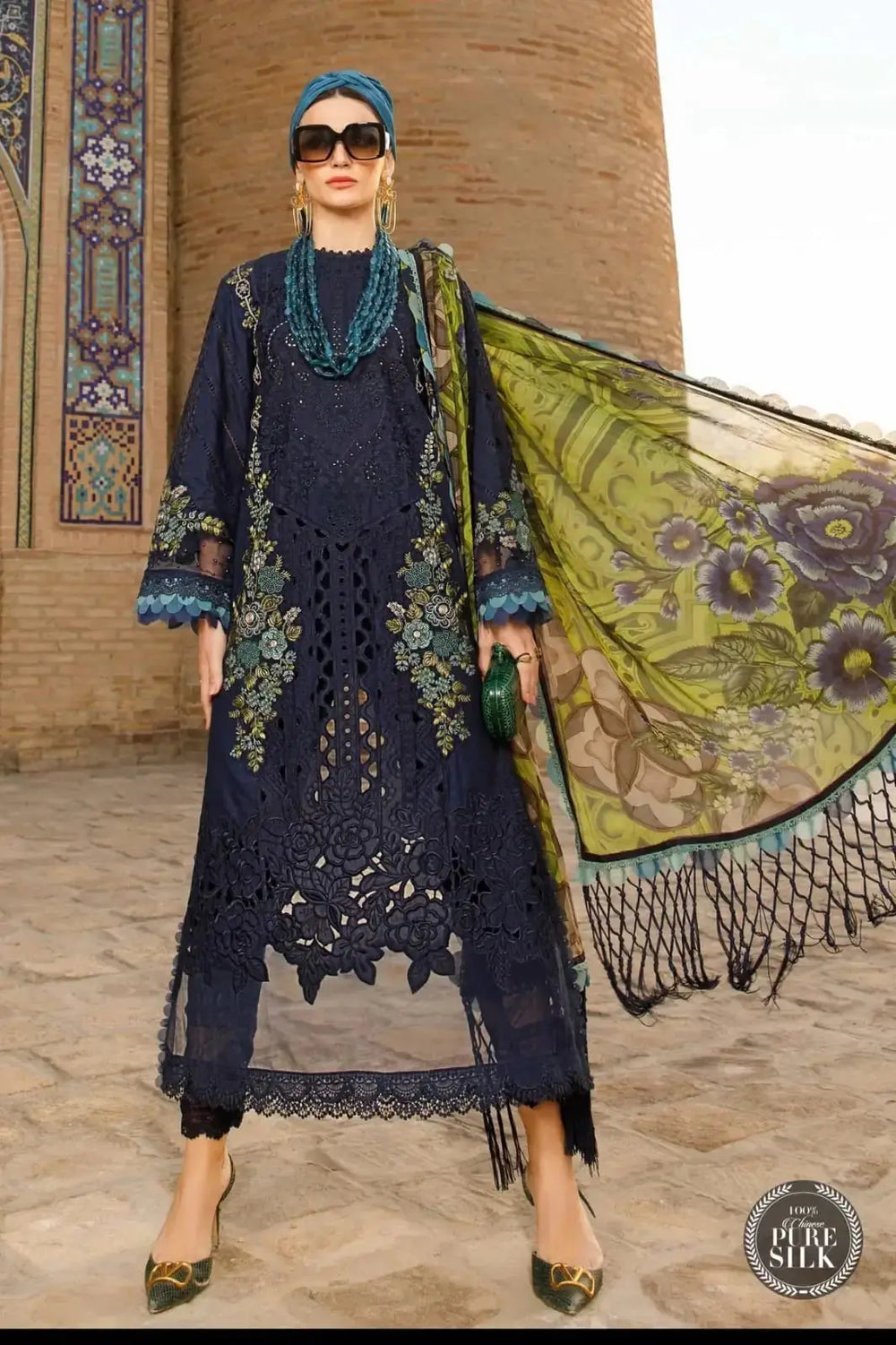 Unstitched Chikankari Embroidered Suit 8493
