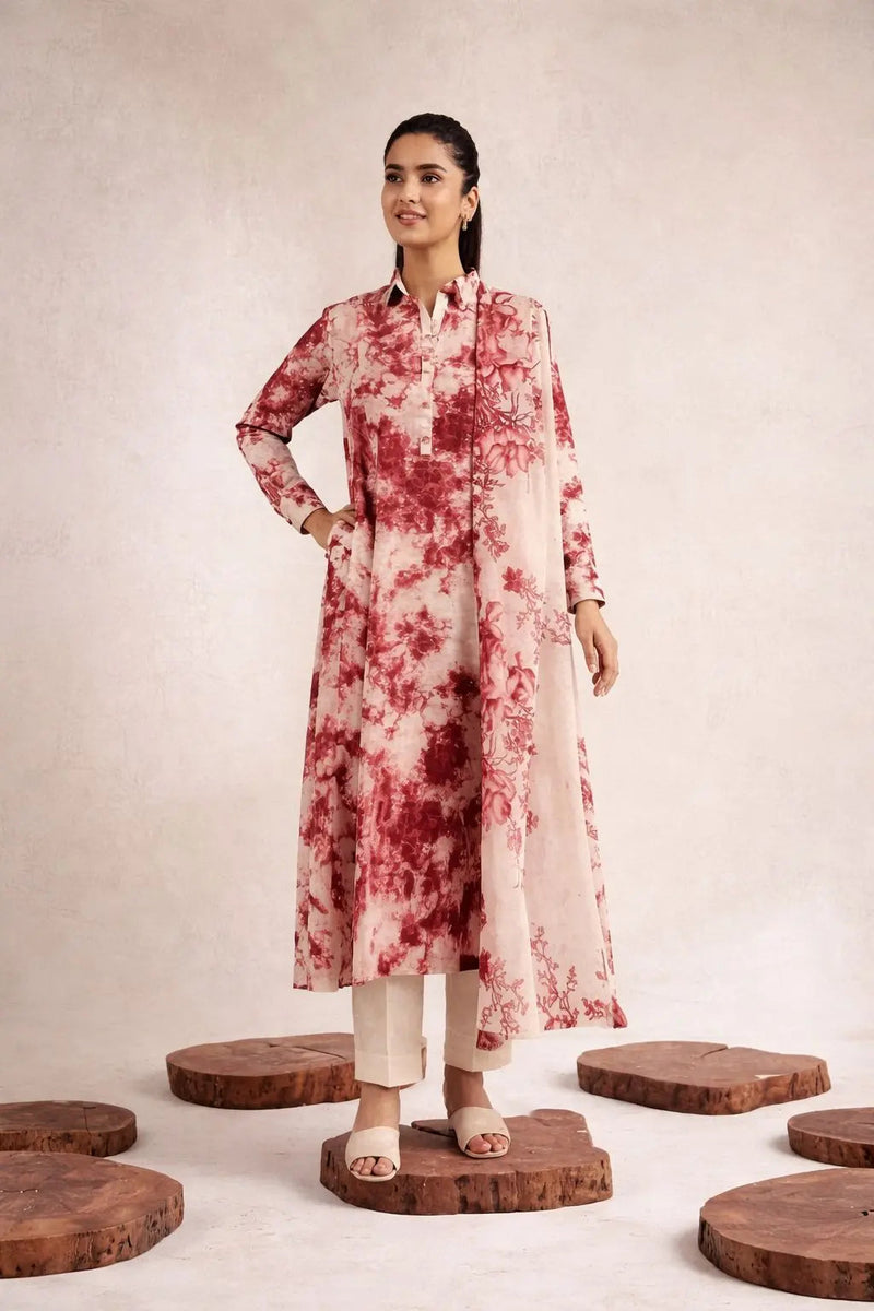 Mehroon Lawn Suit 8431